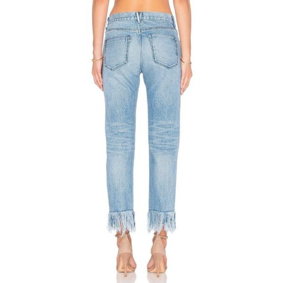 SOLD! 3X1 Light Wash Mid Rise Fringe Cropped Mom Jean 24 - Picture 3 of 10